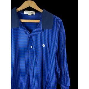 OKC Thunder Polo Shirt Size XXL 2XL Mens Adult Knit Blue Stripe Pullover NBA Top